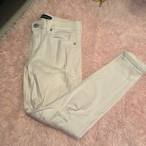 Express white ripped legging jeans